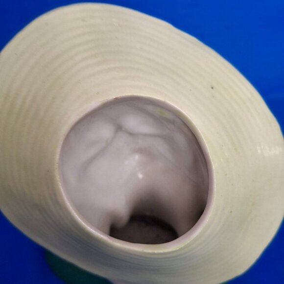 Vintage Ucagco Porcelain Green Hat Lady Head Vase - Picture 5 of 7